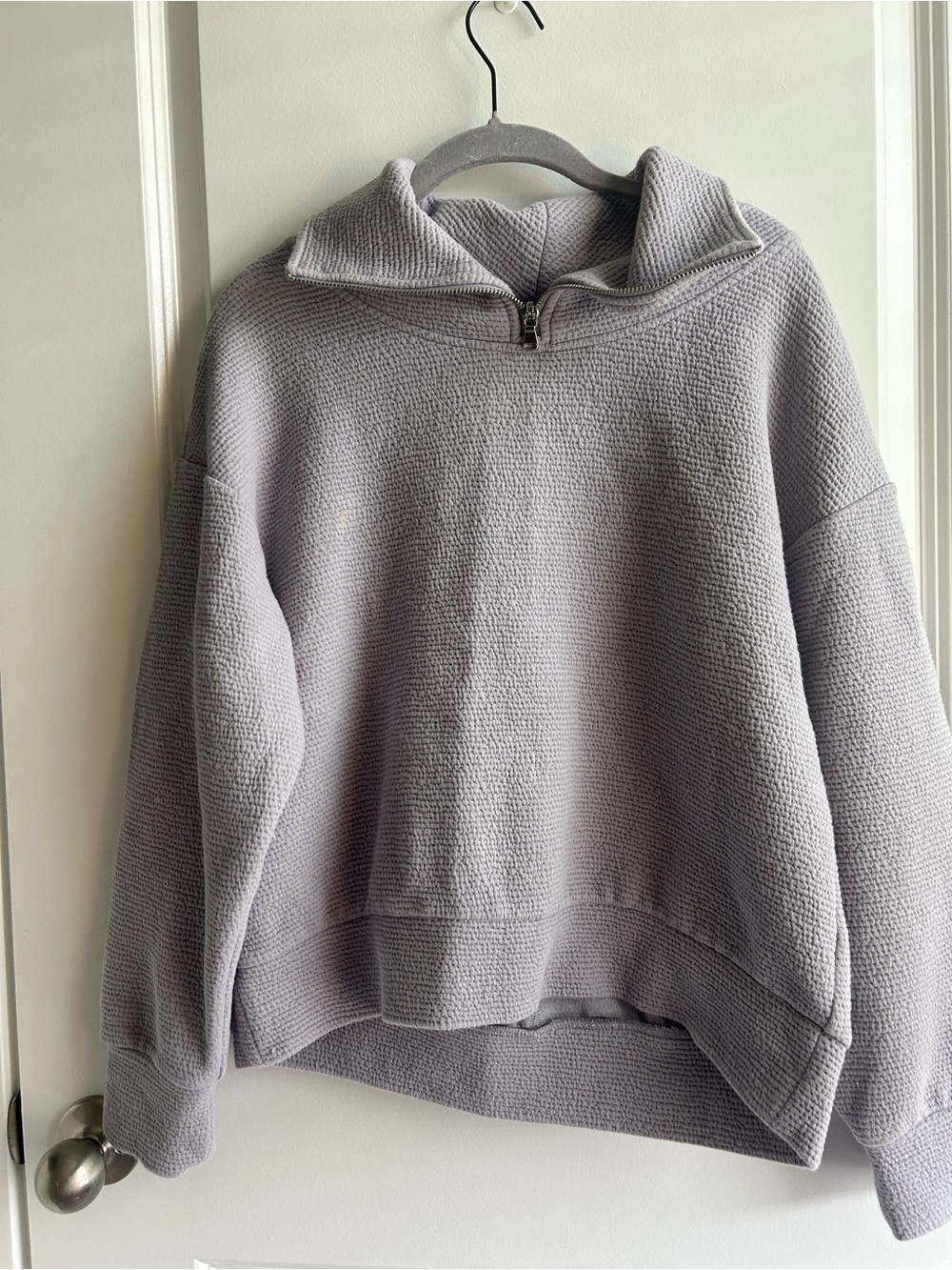 CALIA by Carrie Underwood Lavender Half-Zip Waffle Sweatshirt